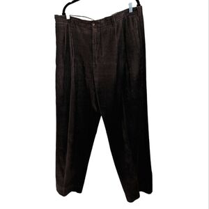 IZOD Dark Brown Corduroy pants 39 X 32 EUC Pleated